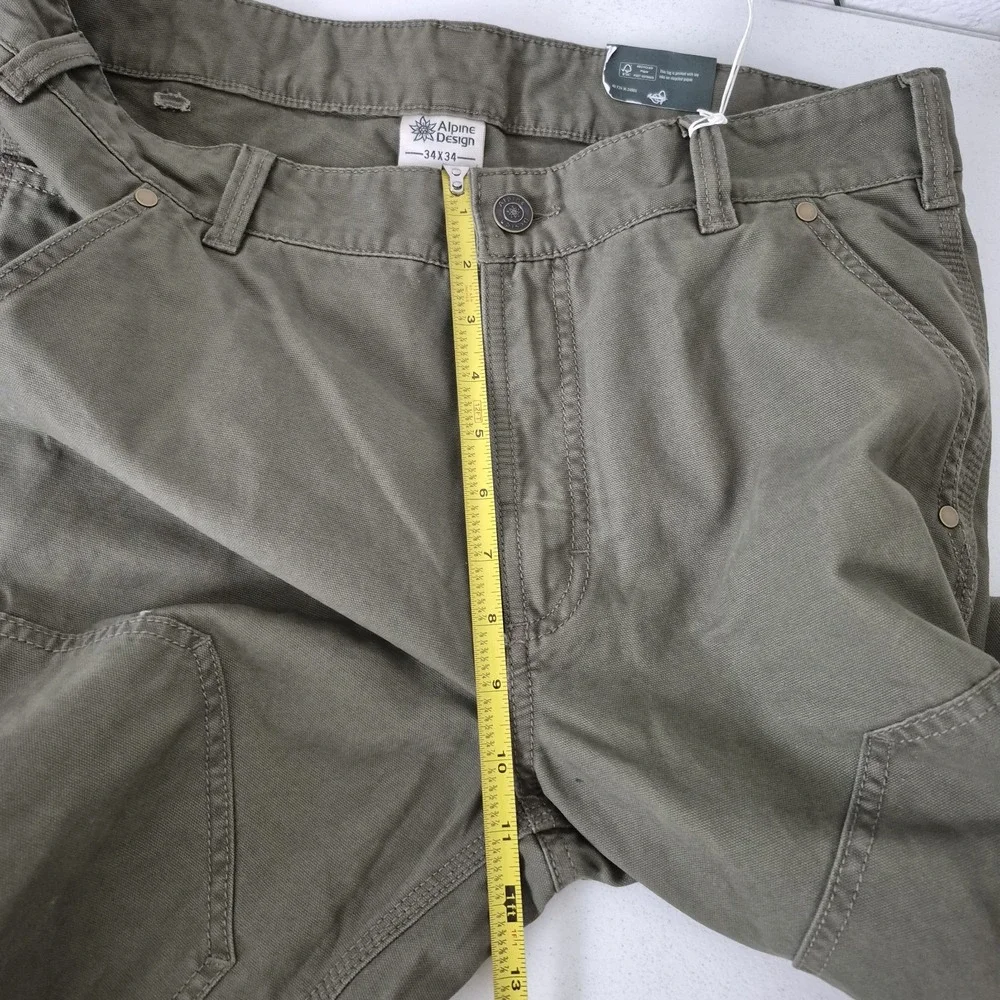 Alpine Design Pants 34x34 Military Green‎ Utility Pant Organic Cotton NEW